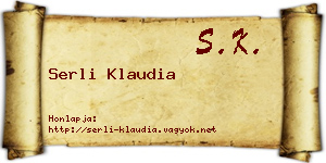 Serli Klaudia névjegykártya